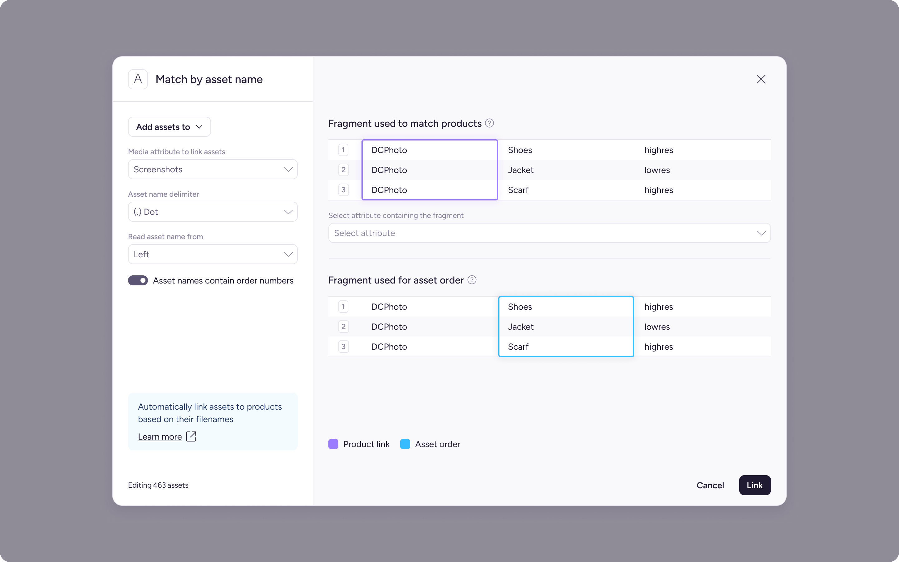 Screenshot showing the Jacaranda Design System modal component in the Plytix platform